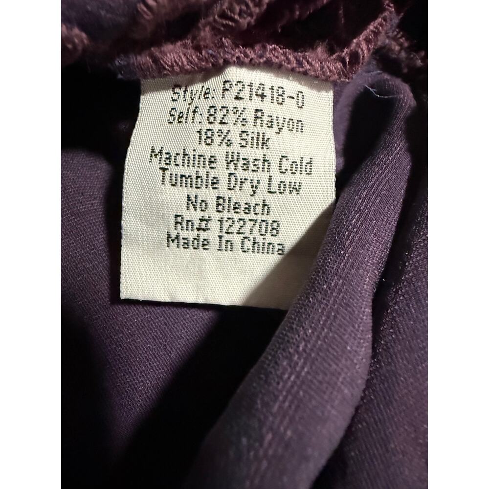 Johnny Was Peter & Greta Biya Large Purple eggplant Velvet Tunic Boho Longline - Picture 10 of 11